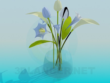 modelo 3D Ramo de flores en un florero - escuchar modelo 3D Ramo de flores en un florero - escuchar