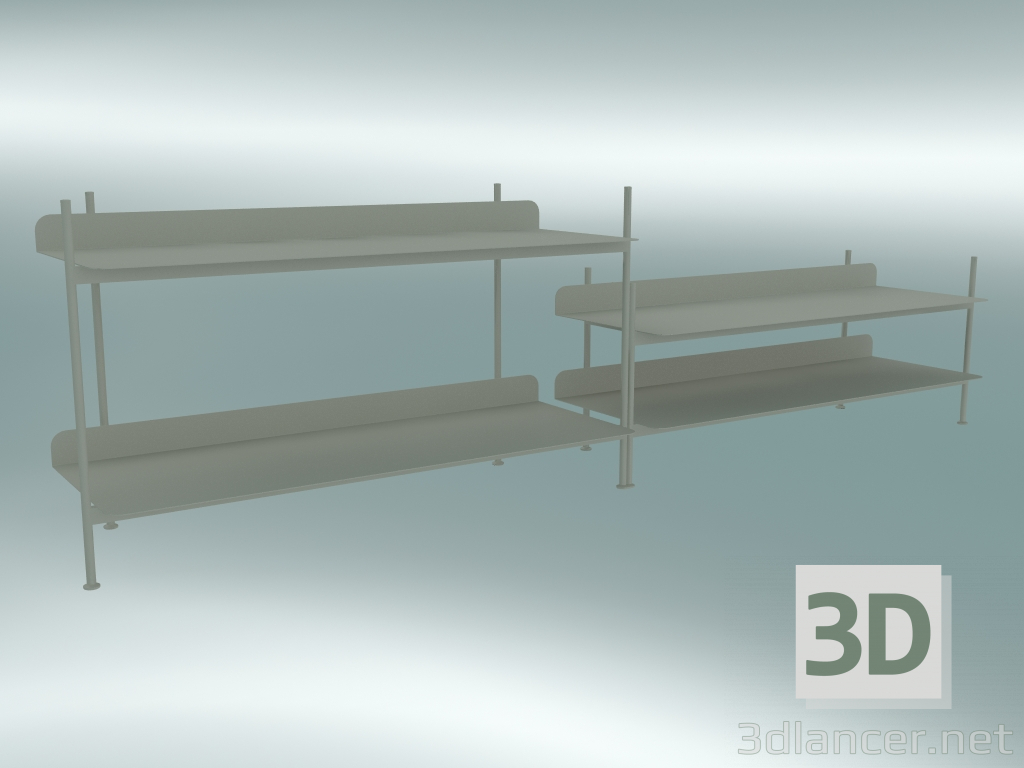 3D modeli Raf Derleme (Yapılandırma 5, Gri) - önizleme