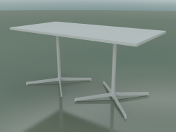 Rechteckiger Tisch mit doppelter Basis 5526, 5506 (H 74 - 79x159 cm, Weiß, V12)