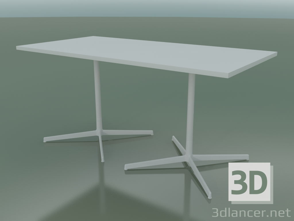 3D Modell Rechteckiger Tisch mit doppelter Basis 5526, 5506 (H 74 - 79x159 cm, Weiß, V12) - Vorschau
