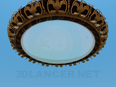 3d модель Круглая люстра с золотистым орнаментом – превью 3d модель Круглая люстра с золотистым орнаментом – превью