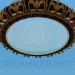Modelo 3d Lustre circular com ornamento de ouro - preview