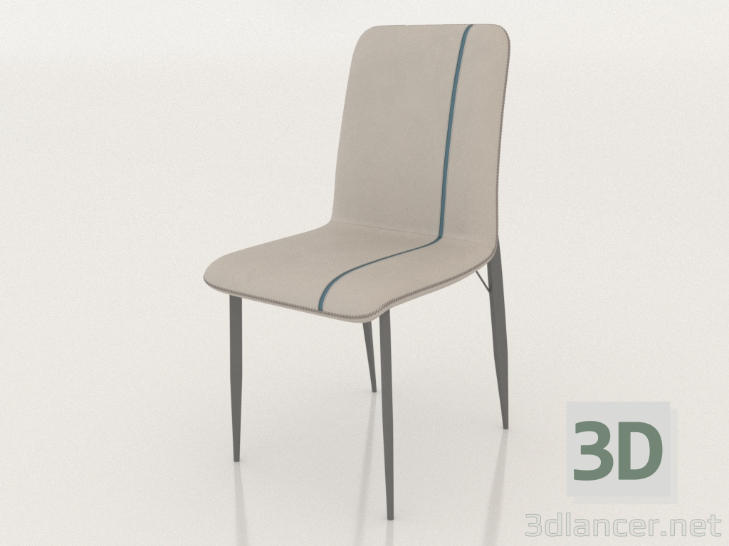3D Modell Stuhl Rene (hellgrau - schwarz) - Vorschau