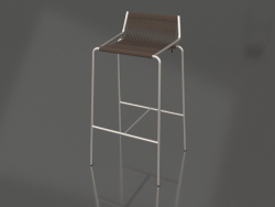 Bar stool Noel H77 (Steel Base, Wool Flag Halyard Dark Grey)