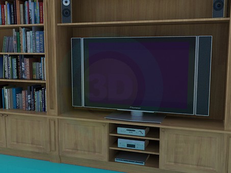 modelo 3D Librería - escuchar modelo 3D Librería - escuchar