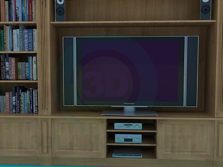modelo 3D Librería - escuchar modelo 3D Librería - escuchar