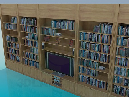 modelo 3D Librería - escuchar modelo 3D Librería - escuchar