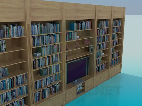 modelo 3D Librería - escuchar modelo 3D Librería - escuchar