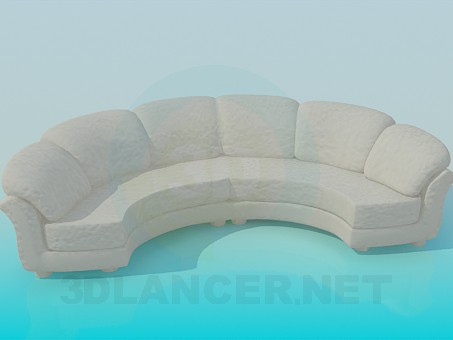 3d модель Полукруглый диван – превью