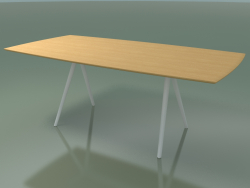 साबुन के आकार की मेज 5420 (एच 74 - 100x200 सेमी, पैर 150 °, लिनेन युक्त प्राकृतिक ओक, V12)