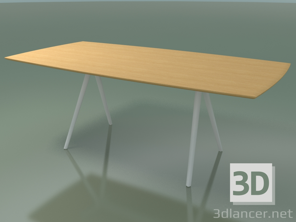 modello 3D Tavolo a forma di sapone 5420 (H 74 - 100x200 cm, gambe 150 °, impiallacciato rovere naturale L22, V - anteprima
