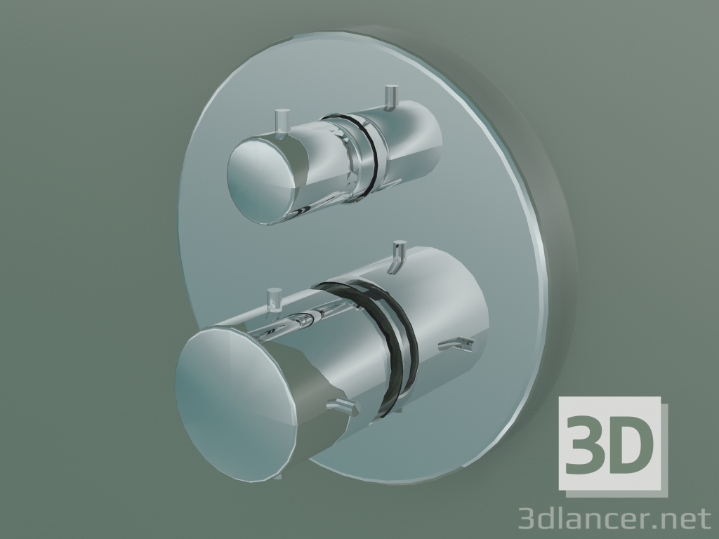 modèle 3D Thermostat dissimulé avec robinet d'arrêt (10700000) - preview