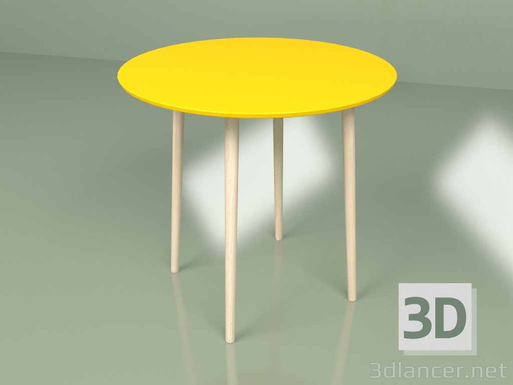 3d модель Середній стіл Супутник 80 см (жовто-гірчичний) – превью