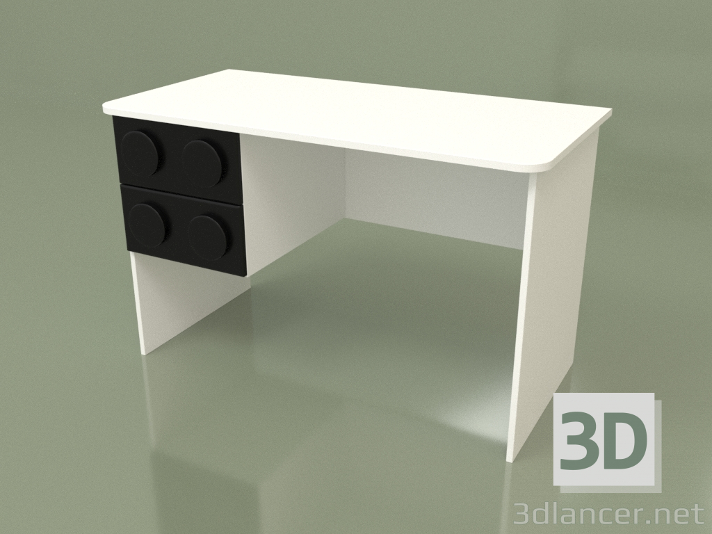 3D Modell Schreibtisch links (Schwarz) - Vorschau