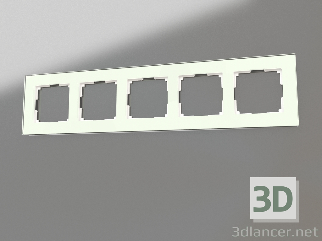 modello 3D Cornice per 5 montanti Favorit (vetro naturale) - anteprima