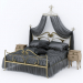 3d Art Nouveau Style Bed model buy - render