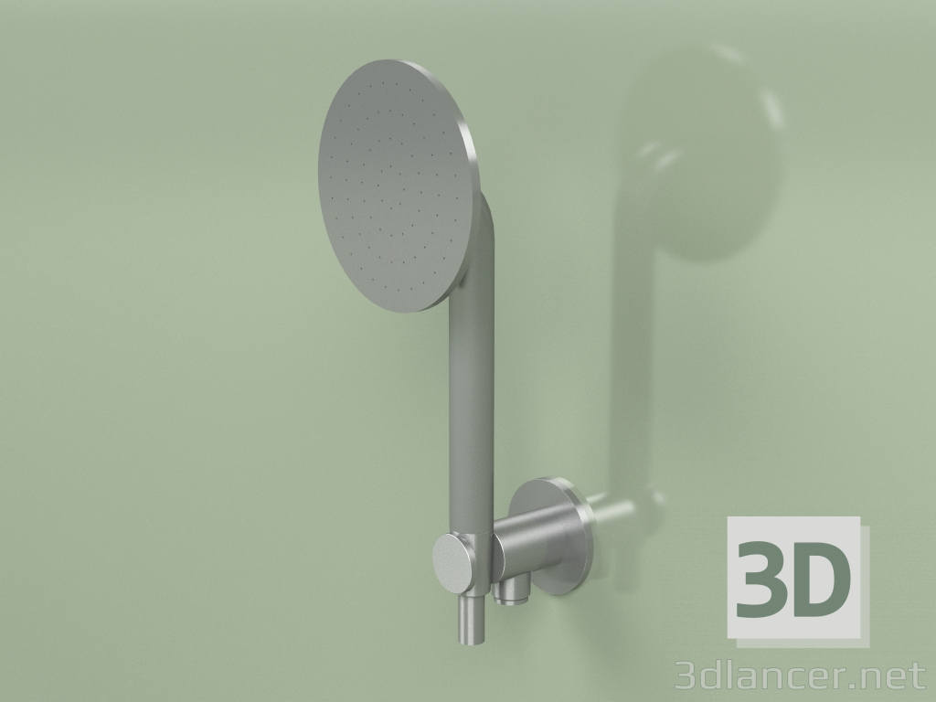 3d model Set de ducha de mano con soporte de conexión de agua (12 66, AS) - vista previa