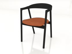 Chair Muna with leather upholstery (dark)