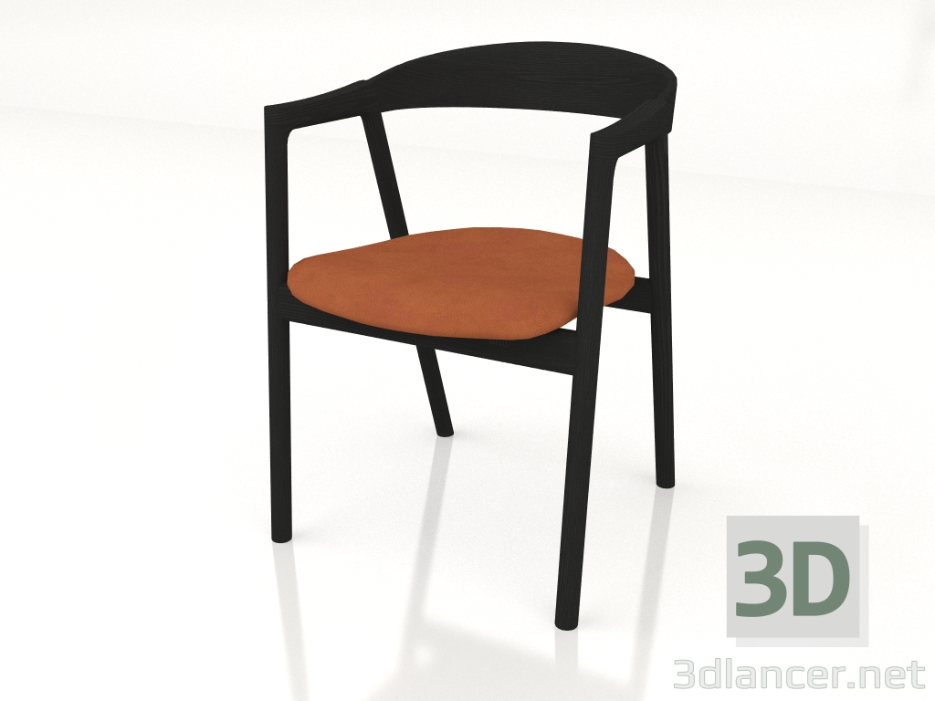 3D Modell Stuhl Muna mit Lederbezug (dunkel) - Vorschau