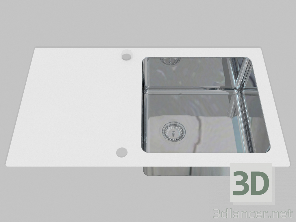 Modelo 3d Lavagem de vidro-aço, 1 câmara com uma asa para secagem - a borda de uma Pallas redonda (ZSP 0W1C) - preview
