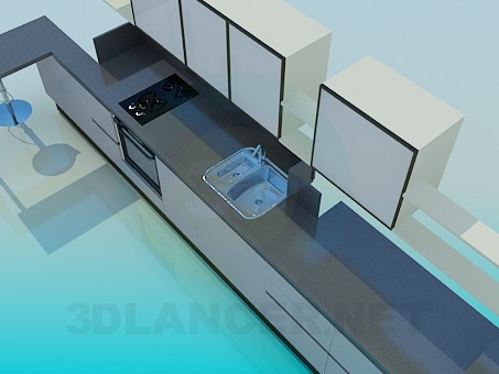 3d модель Кухонный гарнитур – превью 3d модель Кухонный гарнитур – превью