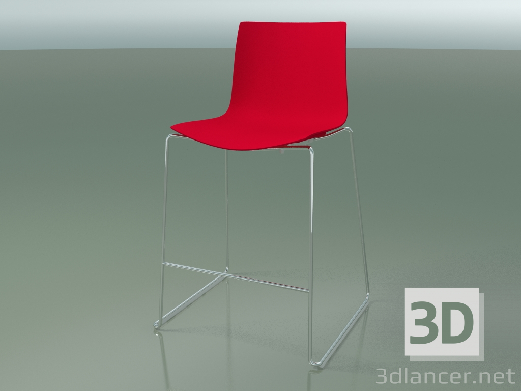 Modelo 3d Cadeira alta 0474 (em um trenó, em polipropileno PO00104) - preview