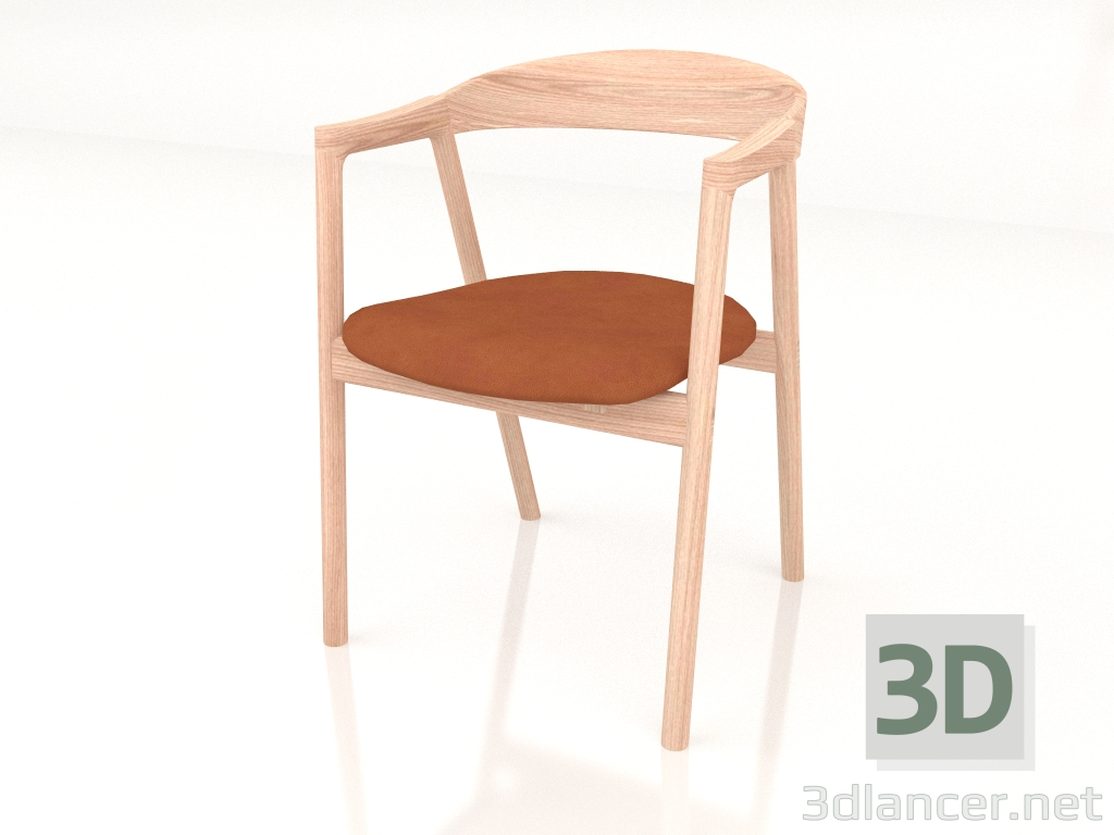 3D Modell Stuhl Muna mit Lederbezug (hell) - Vorschau