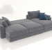 3d model Sofa-bed SHERLOCK (expanded, upholstery option 6) - preview