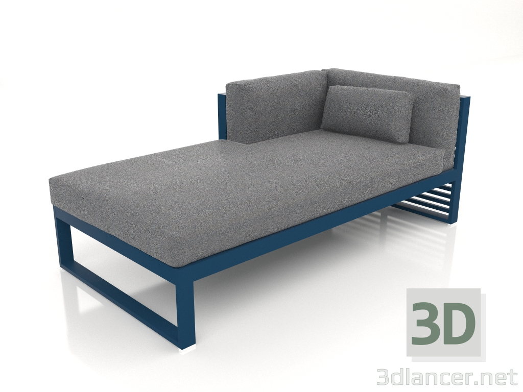 modèle 3D Canapé modulable, section 2 gauche (Gris bleu) - preview