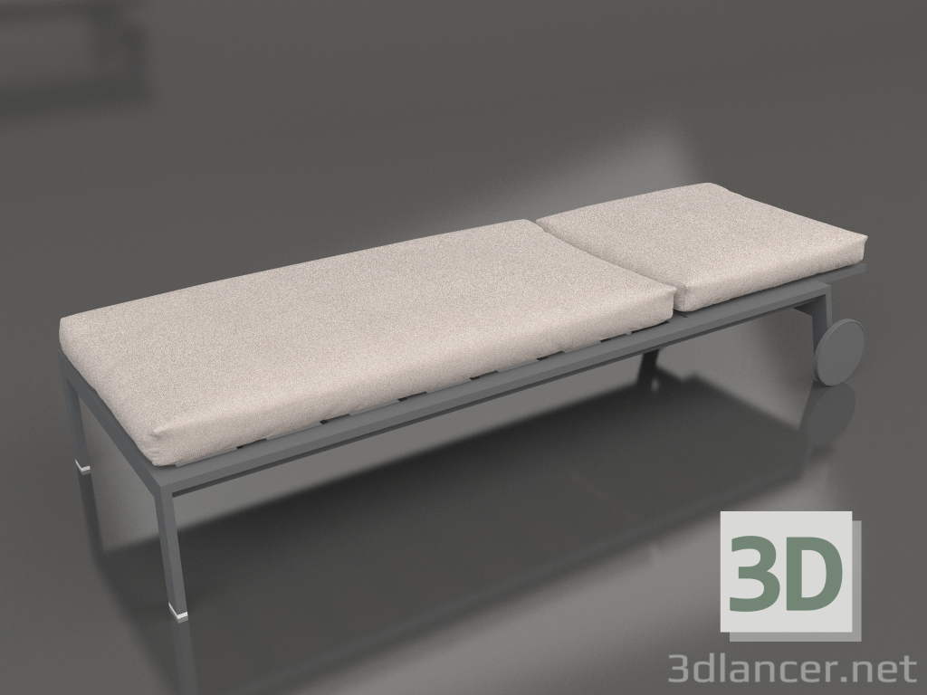 3d model Chaise longue with wheels (Anthracite) - preview