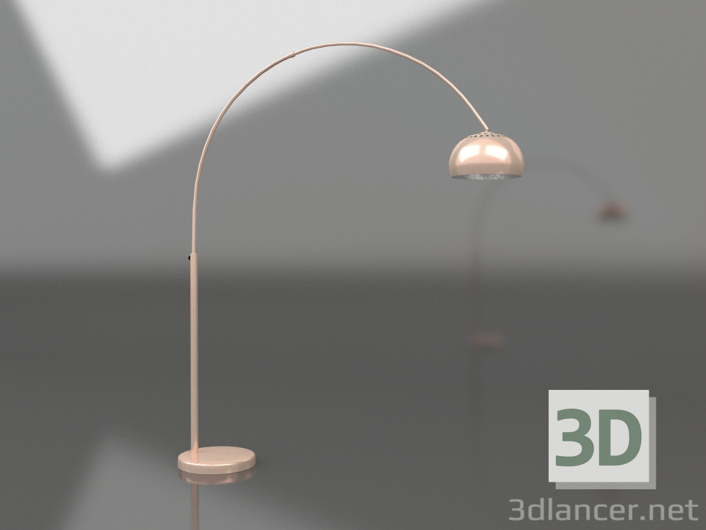 Modelo 3d Candeeiro de pé Arco de Metal (Cobre) - preview