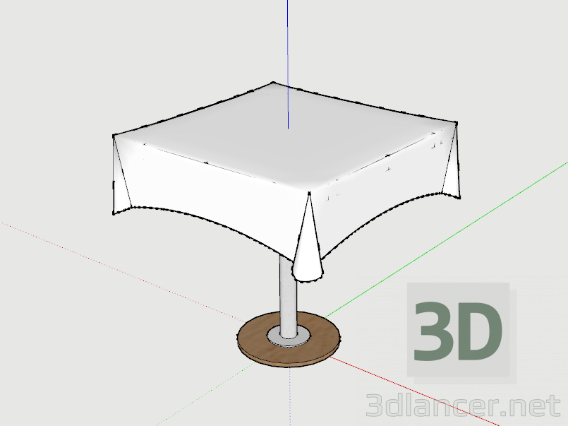 modello 3D Tavola con una tovaglia - anteprima