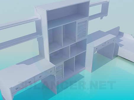 3d model The furniture in the nursery for two - preview 3d model The furniture in the nursery for two - preview
