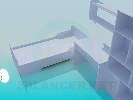 3d model The furniture in the nursery for two - preview 3d model The furniture in the nursery for two - preview