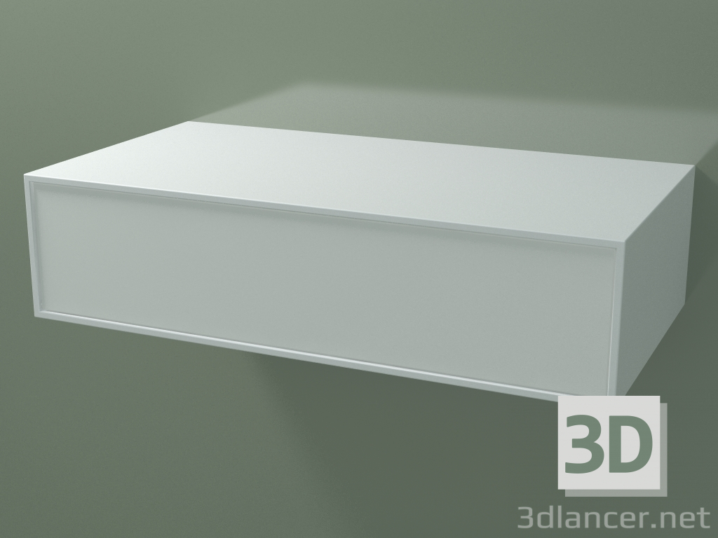 modello 3D Cassetto (8AUDAB01, Glacier White C01, HPL P01, L 96, P 50, H 24 cm) - anteprima