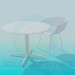 modello 3D Un tavolo con una sedia per Cafe - anteprima