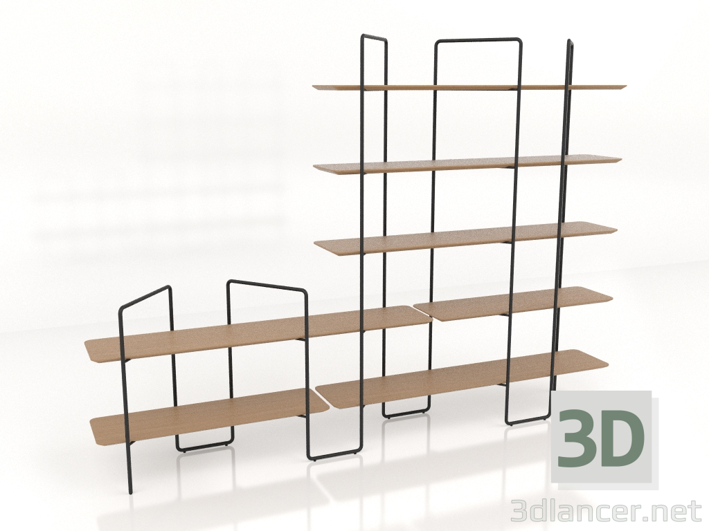3d модель Стеллаж модульный (композиция 17 (11+01+U)) – превью
