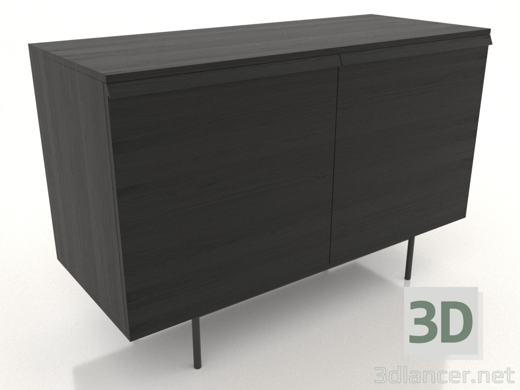 3d model Cajonera 5 METAL 1200x500x800 (negro RAL 9005) - vista previa