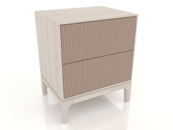 Nachttisch FARGO 2 Schubladen mit gefrästen Fronten (Beige, gebleichte Eiche, Option 3)