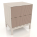 modèle 3D Table de chevet FARGO 2 tiroirs avec façades fraisées (beige, chêne blanchi, option 3) - preview