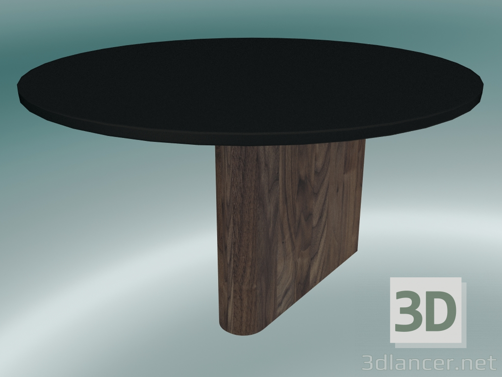modèle 3D Colonne d'étagère (JA1, Ø25cm H 17cm, Aluminium noir et noyer) - preview