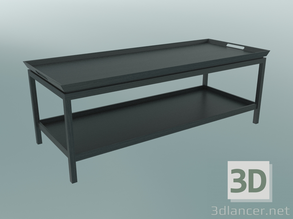 modello 3D Tavolino Newport con vassoio e ripiano - anteprima
