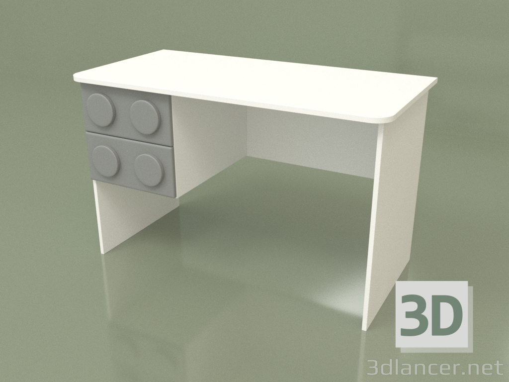 3D modeli Yazı masası sol (Gri) - önizleme