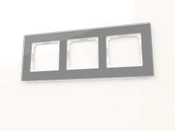 Rahmen für 3 Pfosten Favorit (grau, Glas)