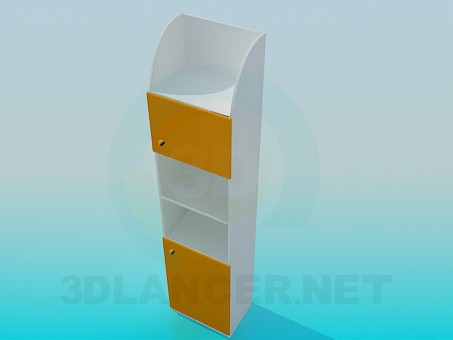 3d model Bookcase with doors - preview 3d model Bookcase with doors - preview