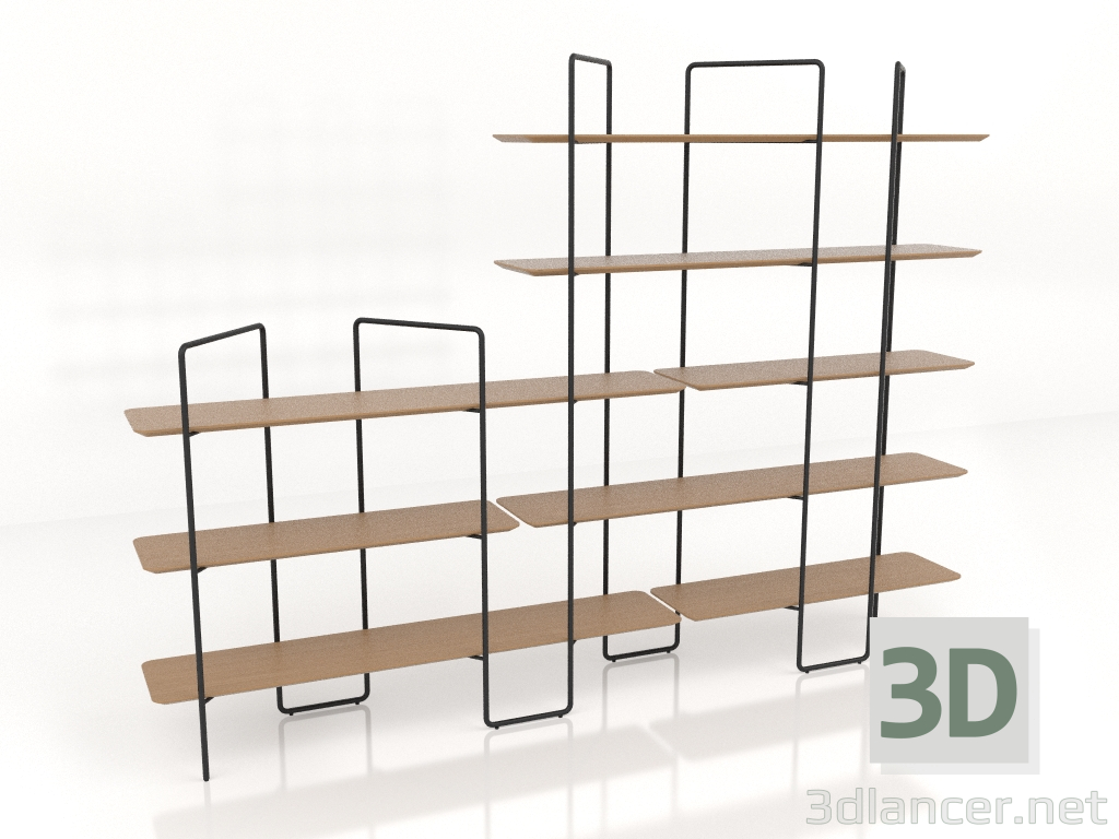 3d model Rack modular (composición 18 (11+02+U)) - vista previa