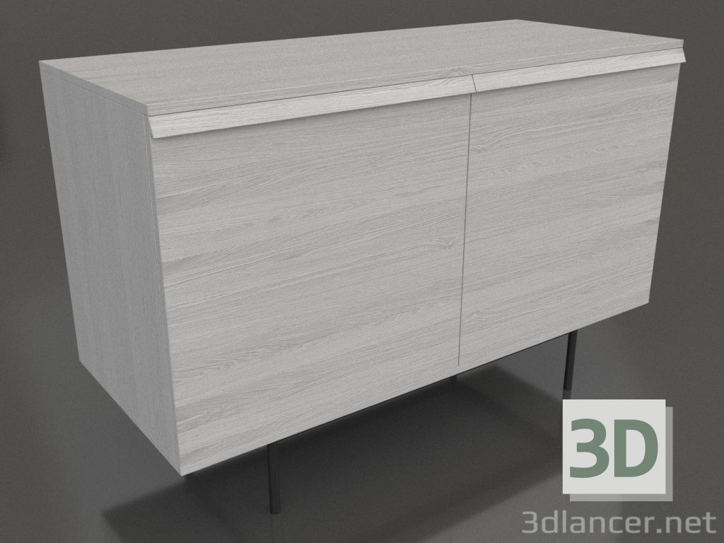 modello 3D Cassettiera 5 METAL 1200x500x800 (bianco RAL 9010) - anteprima