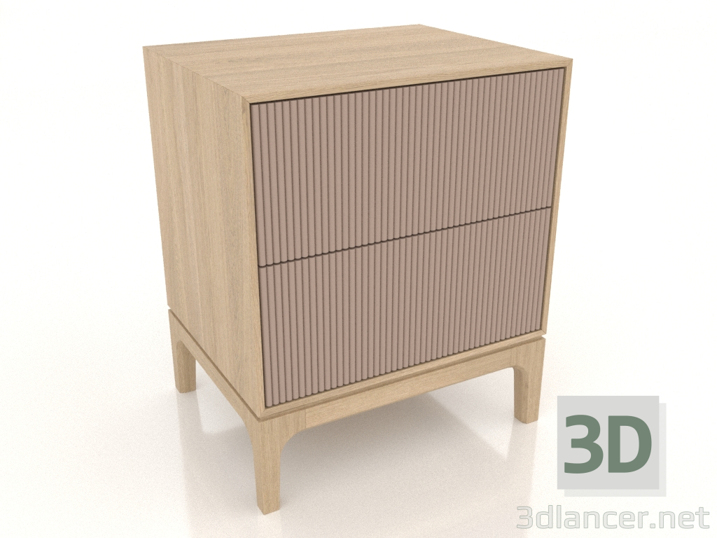 modello 3D Comodino FARGO 2 cassetti con frontali fresati (beige, rovere schiarito, opzione 3) - anteprima modello 3D Comodino FARGO 2 cassetti con frontali fresati (beige, rovere schiarito, opzione 3) - anteprima
