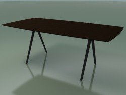 Table en forme de savon 5420 (H 74 - 100x200 cm, pieds 180 °, plaqué L21 wengé, V44)