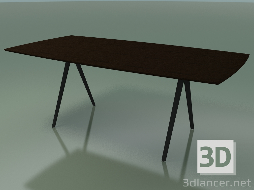 modèle 3D Table en forme de savon 5420 (H 74 - 100x200 cm, pieds 180 °, plaqué L21 wengé, V44) - preview